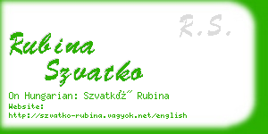 rubina szvatko business card